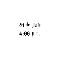 a black and white poster with the words 20 de julio 4 pm pm