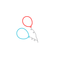 two balloons on a black background