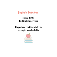 a black background with the words english teacher on top of a stack of books