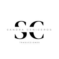 sandra cenicos logo on a black background