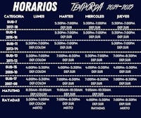 horarios temporada 2020