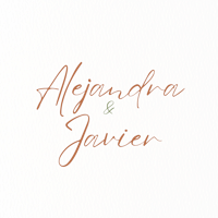 the name alexandria and javier on a white background